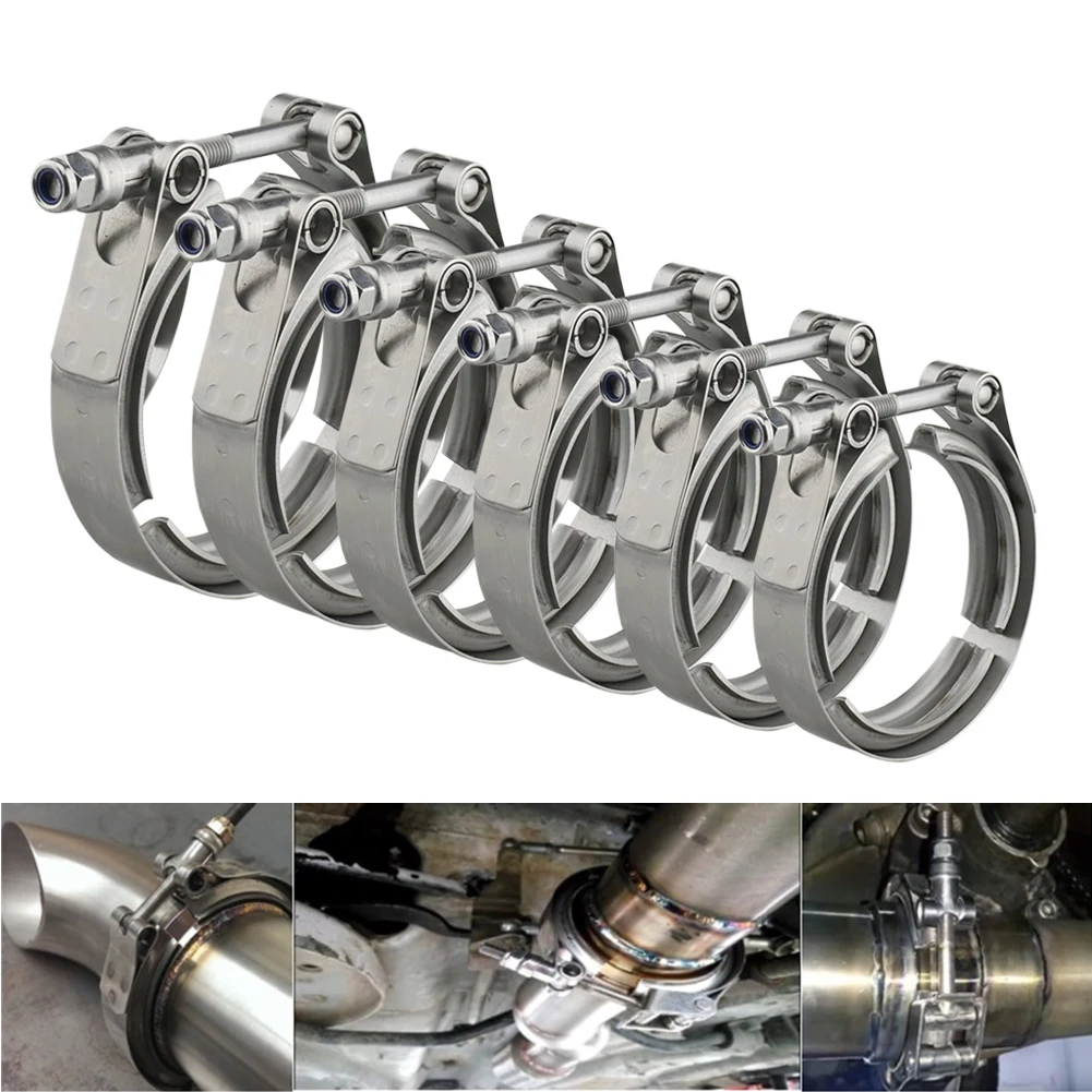 

Universal 2"/2.25"/2.5"/2.75"/3"/3.25" V-Band Clamp Stainless Steel Exhaust Downpipe Clamp w/o Flange Accessories Fast delivery