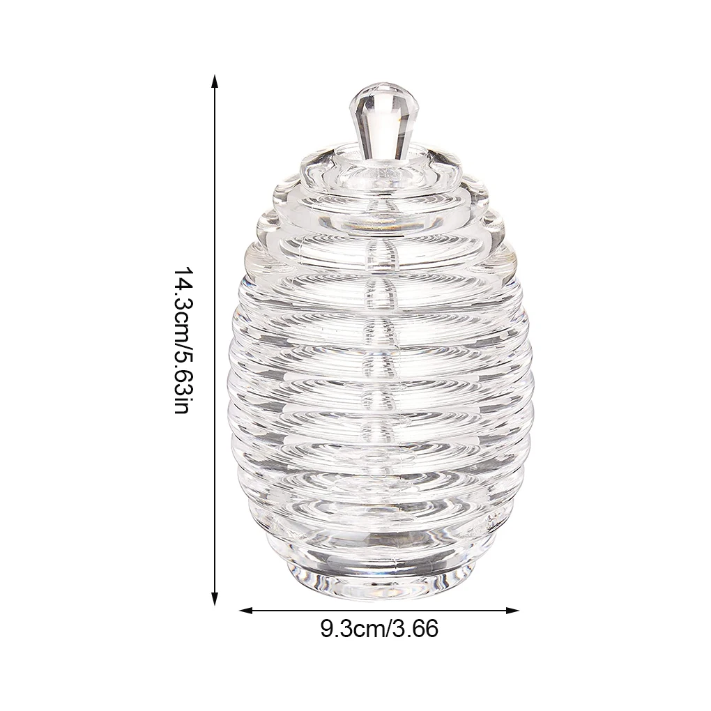 Brand New Honey Container Acrylic Honey Jar Transparent 8oz Fruit Jam Storage Dispenser with Dipper images - 6