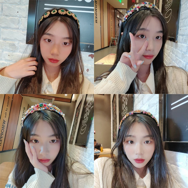 Повязка для волос в стиле барокко Женская обруч Со стразы с кристаллами