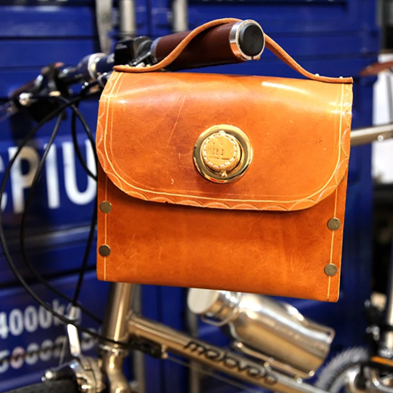 

folding Bike bag Brompton Women Front Tube Rear Seat Saddle Brown Road Bike Pannier Cycling Accessories