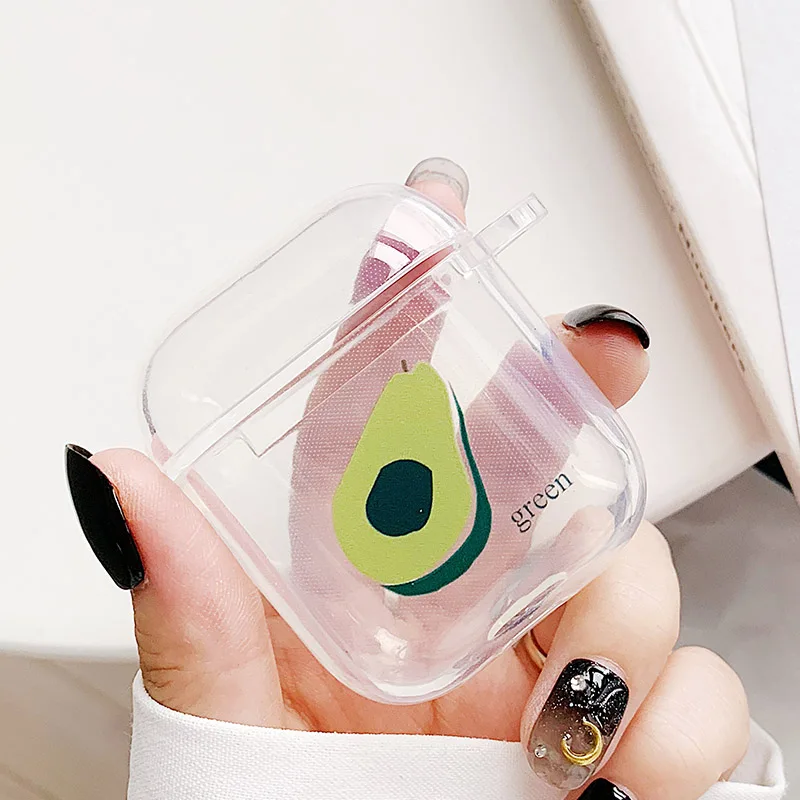 avocado Сумки для Air Pods с английскими буквами Дейл чип Дональд Дейзи Мультфильм силиконовый прозрачный чехол для Airpods беспроводные наушники Bluretooth - Цвет: avocado