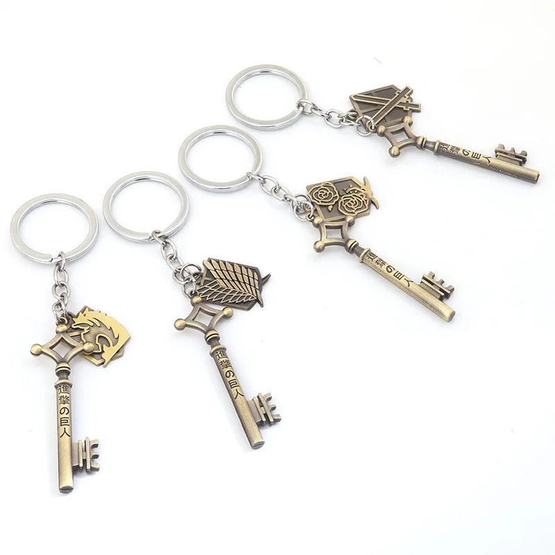 

Attack on Titan Key Chains Anime Keychain Llaveros Eren Key Shingeki No Kyojin Key Rings Cosplay Gifts