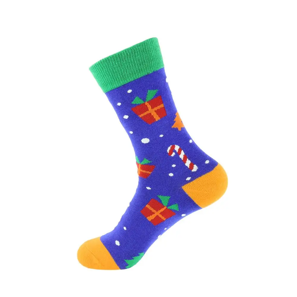 Новые хлопковые рождественские женские носки с оленем и снеговиком Новое