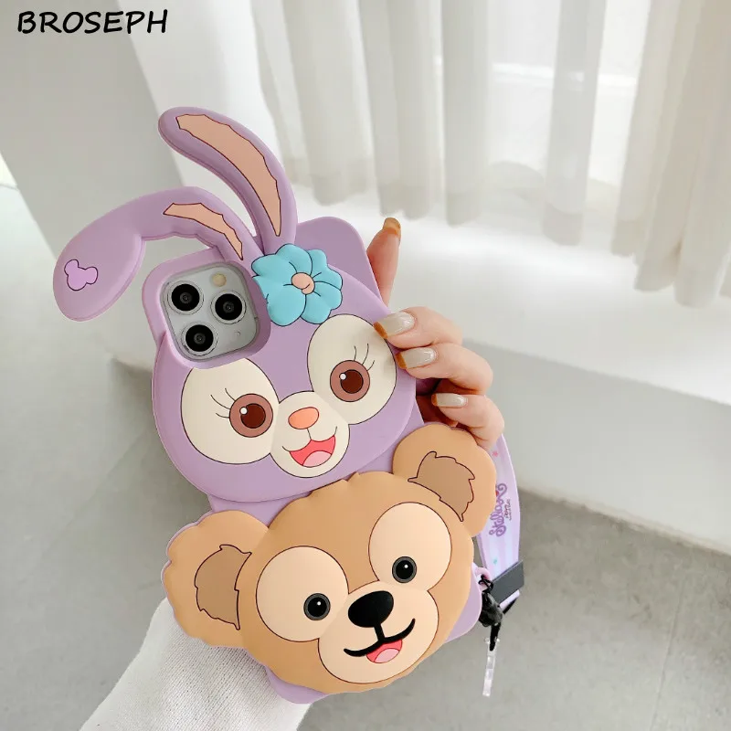 gucci phone case Cho iPhone 12 11 Pro X Xr Xs Max 6 6S 7 8 Plus 3D Hoạt Hình Dễ Thương Thỏ Gấu ốp Lưng Điện Thoại Silicon Mềm Vỏ Bảo Vệ Mặt Sau cute phone cases