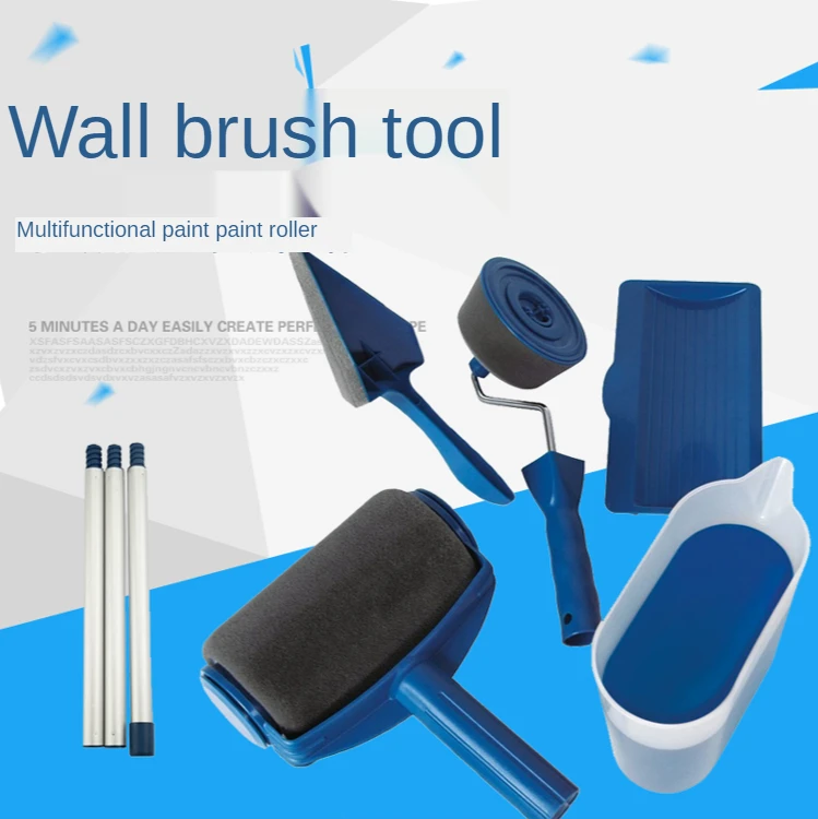 

8pc/set Multifunctional Wall Decorative Paint Roller Corner Brush Handle Tool DIY Household Easy to Operate Painting Brushes Kit