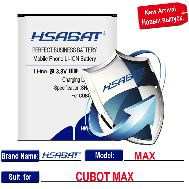 for CUBOT MAX Аккумулятор HSABAT 6500 мАч для CUBOT MANITO/X6/NOTE S/Note Plus/Rainbow/P9/MAGIC/X15/R11/X18/H3/Dinosaur/MAX/S208 A S208A - Цвет: for CUBOT MAX