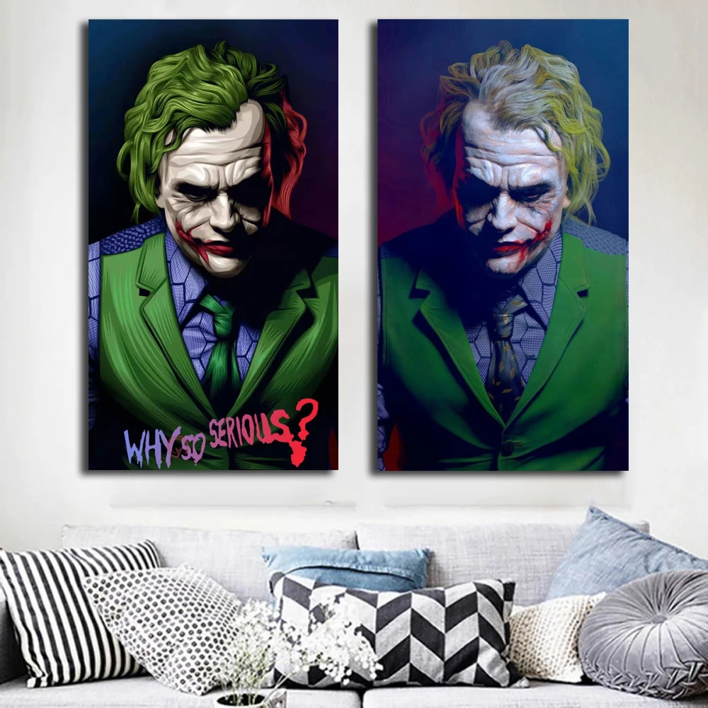 Картина на холсте настенный плакат в скандинавском стиле Джокер 2019 фильм Heath Ledger