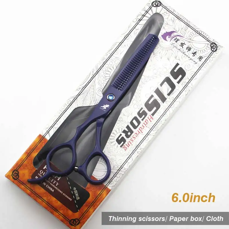 6.0Violet Thinning 5,5/6,0 дюймов серебряные японские ножницы для волос дешевые Парикмахерские ножницы Ножницы Парикмахерская бритва стрижка левосторонние ножницы - Цвет: 6.0Violet Thinning