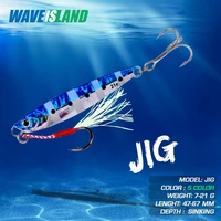 waveisland fishing lure jig bass bet jiging sinking baits 7 21g metal jigs articulos de pesca artificial bait holographic trout