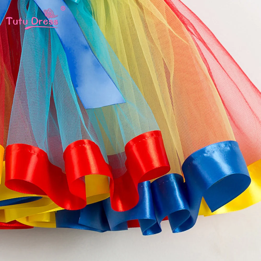 

Fashion Sweet Toddler Kids Baby Girs Clothes Tutu Skirt Outfits Summer Cute Children Tulle Skirt headband Rainbow Skirt