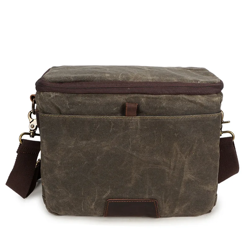 oil wax canvas waterproof camera bag detachable shoulder strap backpack camera bag liner free global shipping