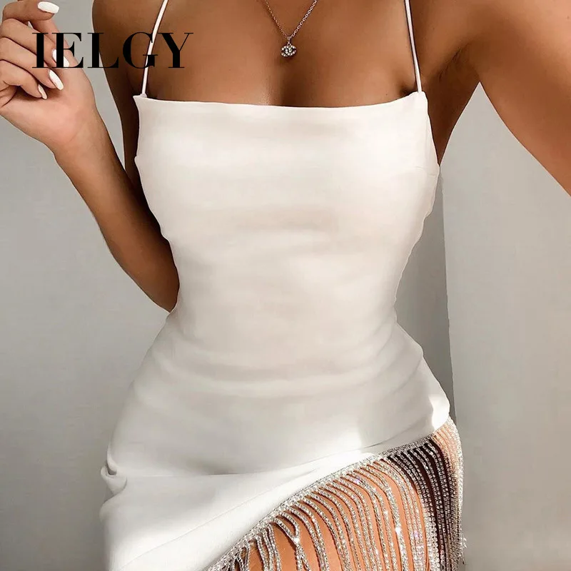 

IELGY New women's suspenders sexy backless dress