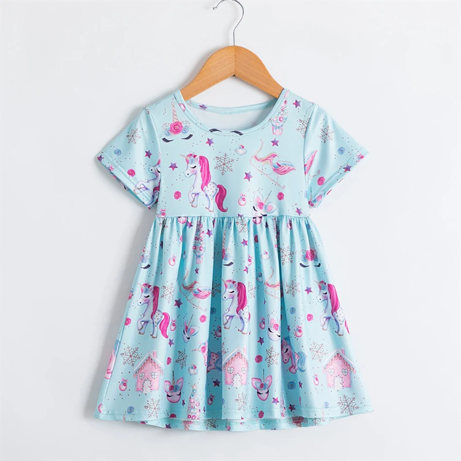 Детское летнее милое платье Анны Эльзы с цветочным рисунком платья надписями на