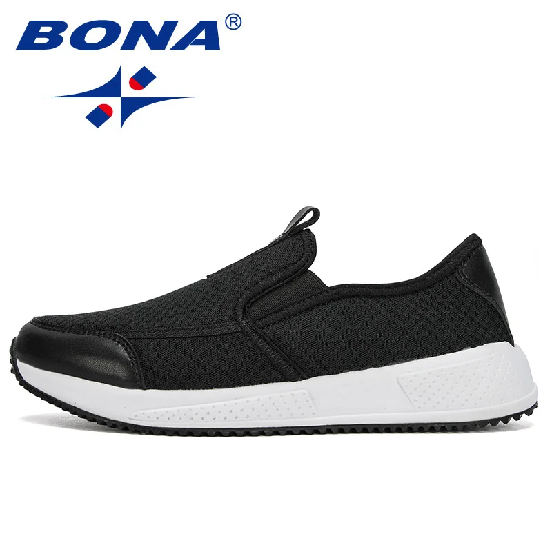 BONA 2020 New Designers Air Mesh Men Casual Shoes Slip On Leisure Man Outdoor Sneakers Tenis Masculino Adulto Comfortable | Обувь