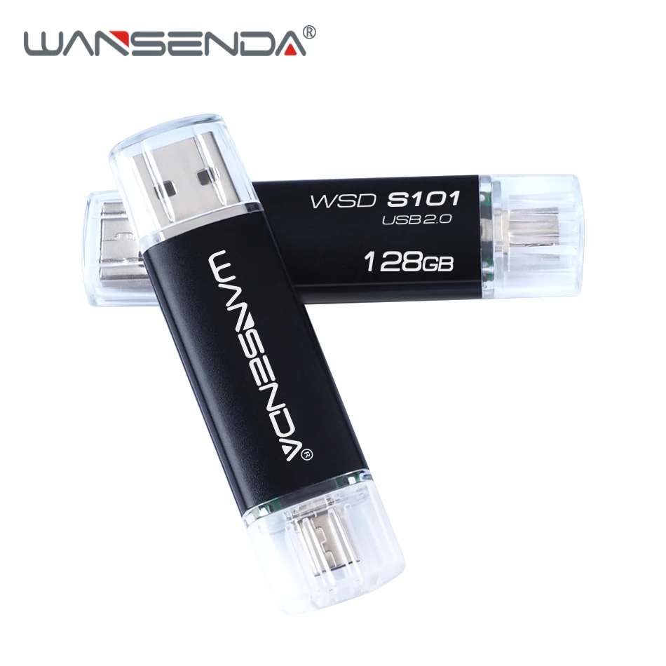 Горячая продажа WANSENDA OTG USB флеш накопитель 128 ГБ 8 16 32 64 Гб 256 двойной Micro Usb