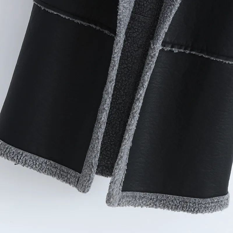 Осенне-зимний женский жилет из искусственной кожи теплые плотные бархатные