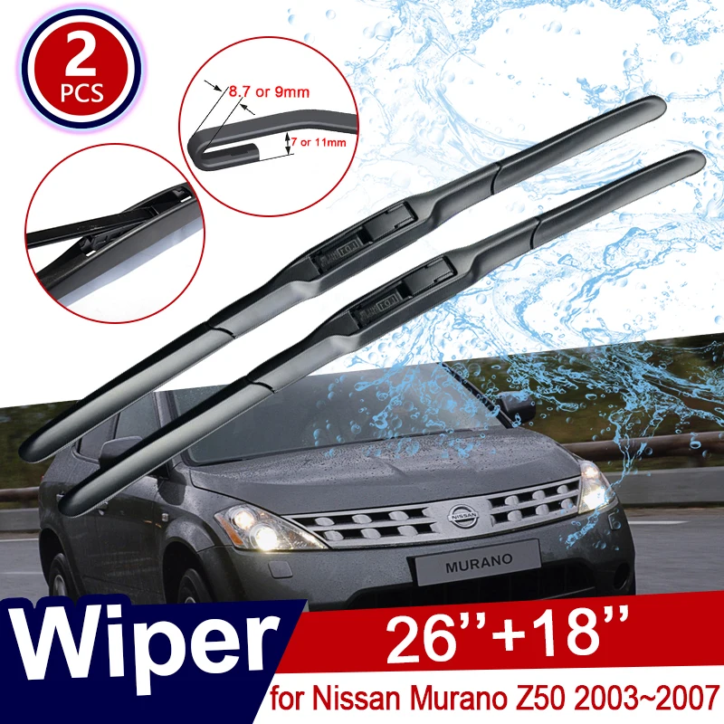 

Car Wiper Blades for Nissan Murano Z50 2003 2004 2005 2006 2007 Front Windscreen Windshield Wipers Car Accessories Stickers