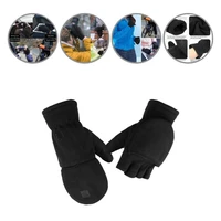 1 pair warm gloves great soft elastic band unisex flip top fingerless gloves for office gloves warm gloves