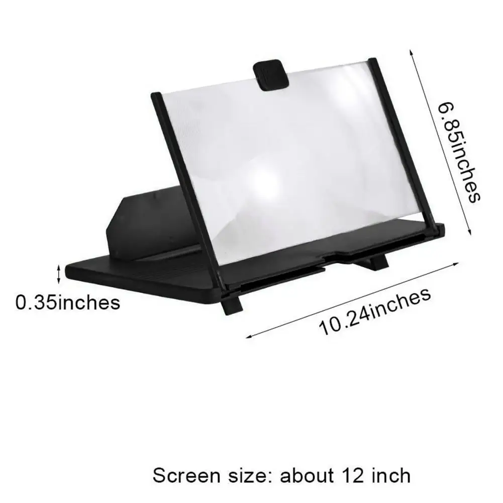 

12 inch 3D Mobile Phone Screen Magnifier Amplifier HD Video Magnifying Smartphone Movie Amplifying Foldable Phone Stand Bracket