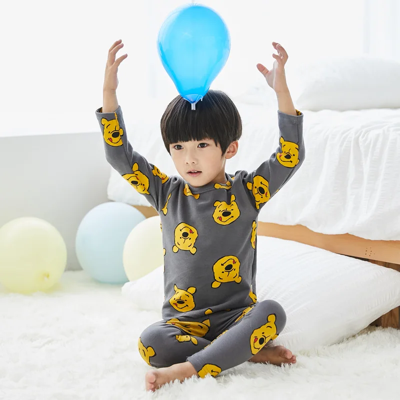 Осень-зима 2019 детские костюмы хлопковые пижамные пижамы с рисунком для мальчиков