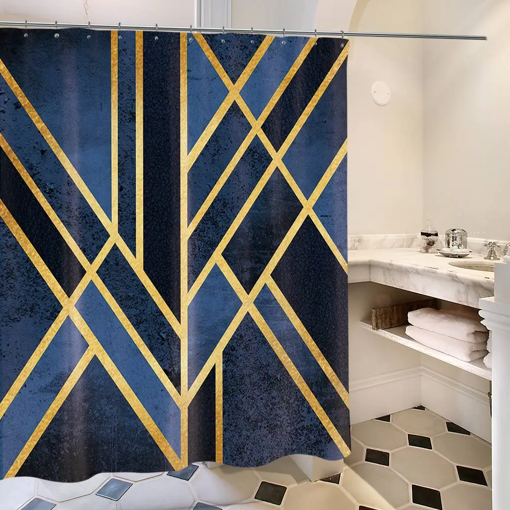 Геометрические декоративные занавески для душа геометрические ванной комнаты