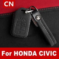 fashion fur key cover remote key fob pocket case for honda civic auto keychain keyring car accessories
