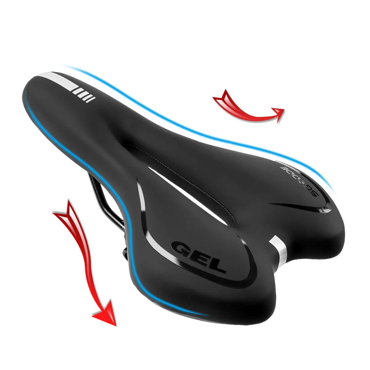 

Riddgo Bike Saddle Silicone Cushion PU Leather Surface Silica Filled Gel Comfortable Cycling Seat Shockproof Bicycle Saddle