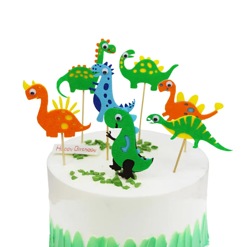 

Smart Eyes Dinosaur Cake Topper Jungle Safari Dino Cupcake Decor Jurassic World Roar Happy Birthday Party Decor Kids Boy 1st Fav