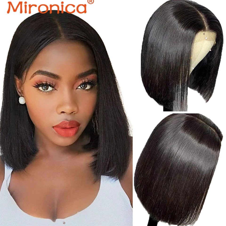 

180% Density Straight Bob Wig 13x1 4x1 Lace Front Human Hair Wigs For Black Women Bone Straight Lace Closure 100% Remy Hair Wig
