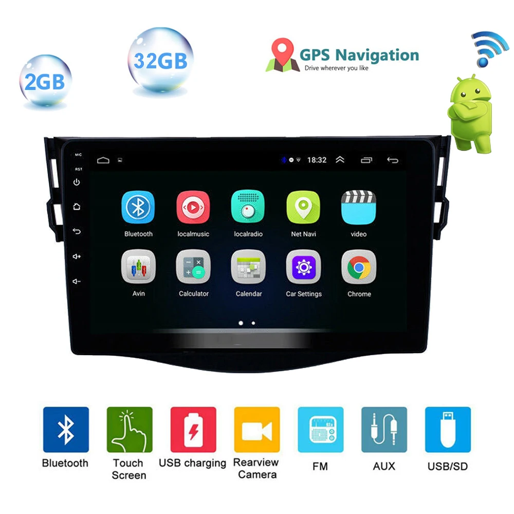 2 din Android 10 1 автомобильный Радио мультимедийный плеер для Toyota RAV4 Rav 4 2007 2011