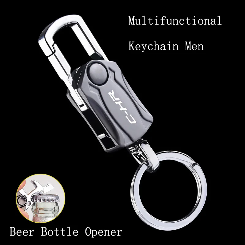 

Beer Bottle Opener Keychain Laser engraving Car Keyring Multifunctional Fashion Zinc Alloy Keychain for C-HR 2016 2017 2018 2020