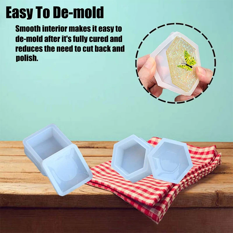 

Silicone Resin Molds, Jewelry Pendant Casting Molds UV Resin with Hanging Hole Making DIY Art Craft Gift Tools Set for Beginners
