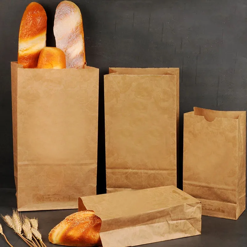 

10Pcs Kraft Paper Bags Bread Cookie Food Candy Paper Bags For Home Wedding Birthday Gifts Packing Bag Recyclable Takeaway Pouch