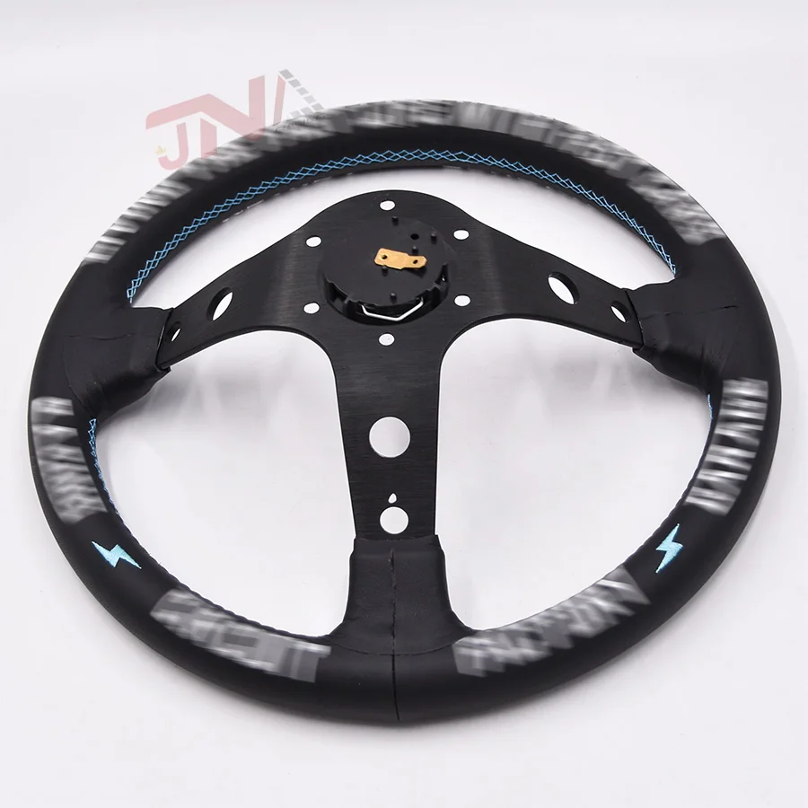 330MM Kart Steering Wheel with Blue Stitching for Car Microfiber Leather | Автомобили и мотоциклы