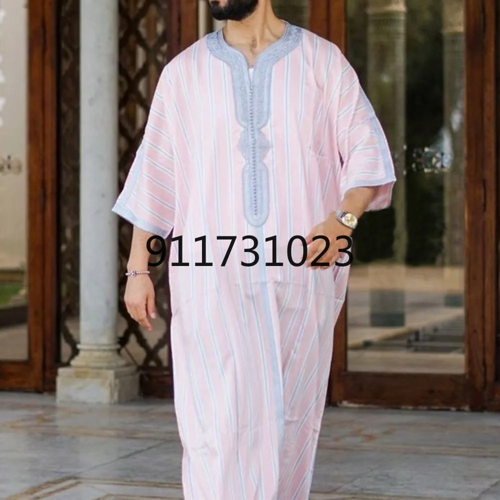 Hommes ethnique Robes à manches longues islamique moyen-orient musulman Maxi Dress Kaftan Nice 