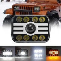 okeen 5x7 inch h4 led square headlights 45w waterproof hi lo beam work light drl angle eyes for jeep wrangler motorcycle truck