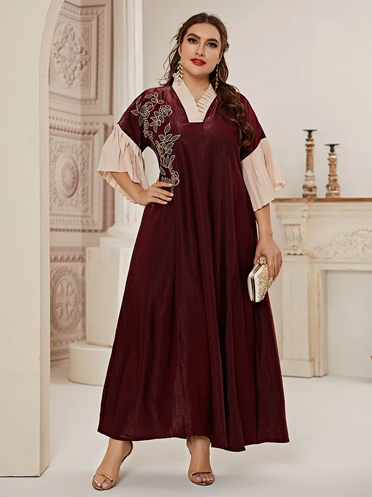 2021 Abaya Long Spring Womens Ladies Dresses Butterfly Sleeve Plus Large Size Fashion Elegant Ramadan Maxi White Dress