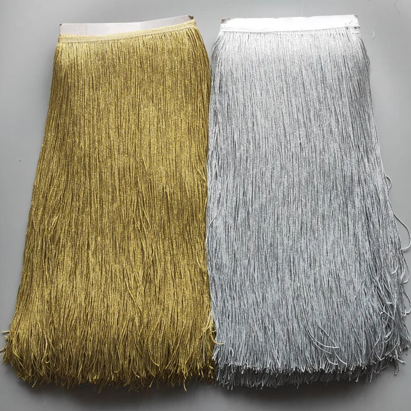 

10 Yards 50cm Long Gold silver Tassel Fringe Trim Lace Ribbon Tassels For Curtains Dresses Fringes Sewing Trimmings Accessories