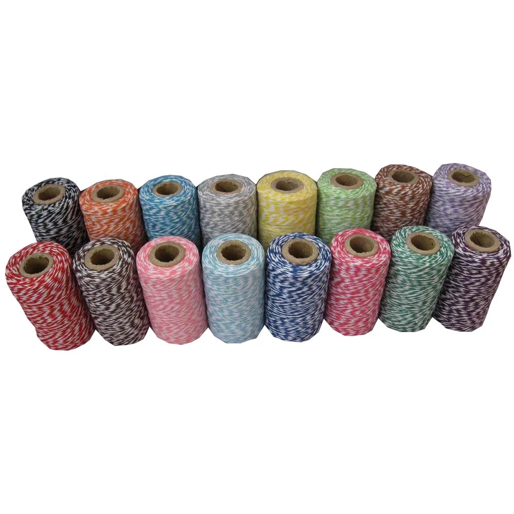 1 шт. двойной цветной хлопковый шпагат тонкий 4 слоя шпагата (110 ярдов/катушка)