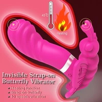 female wear butterfly dildo vibrator for women silicone heating vibrating egg masturbation g spot adult game sex toys for woman