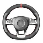 Замши из искусственной кожи чехол рулевого колеса автомобиля для Mercedes-Benz A45 AMG W205 C43 C63S AMG CLA45 CLS63 AMG GLC 43 63 AMG