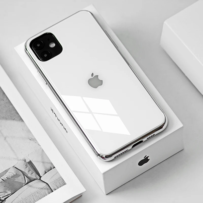 Роскошный чехол для телефона из закаленного стекла для iPhone 11 Pro Max X XR XS 7 6s 8 Plus 8plus 7plus черный золотой красный белый чехол - Цвет: D