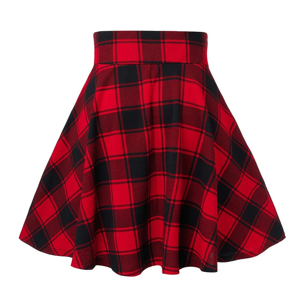 

Plaid print lace-up skirt short skirt A-line skirt Women Fashion Sexy Casual Lattice Printing Splicing Frenulum Mini Skirt