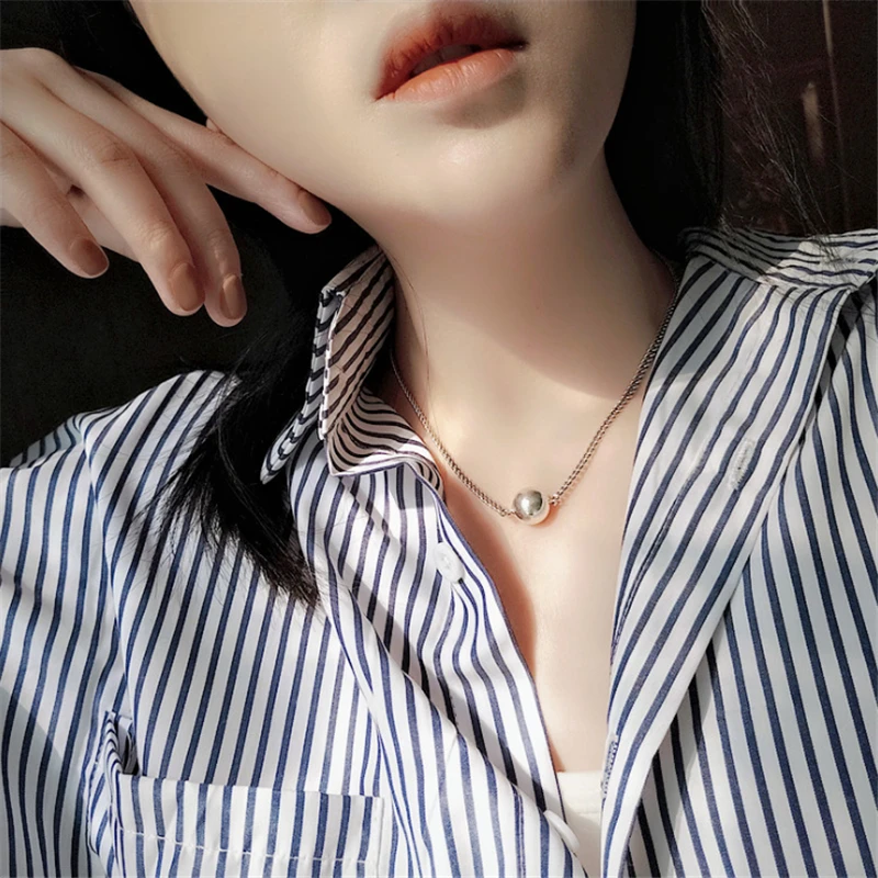 Модное простое классическое массивное ожерелье с круглым шариком тибетская