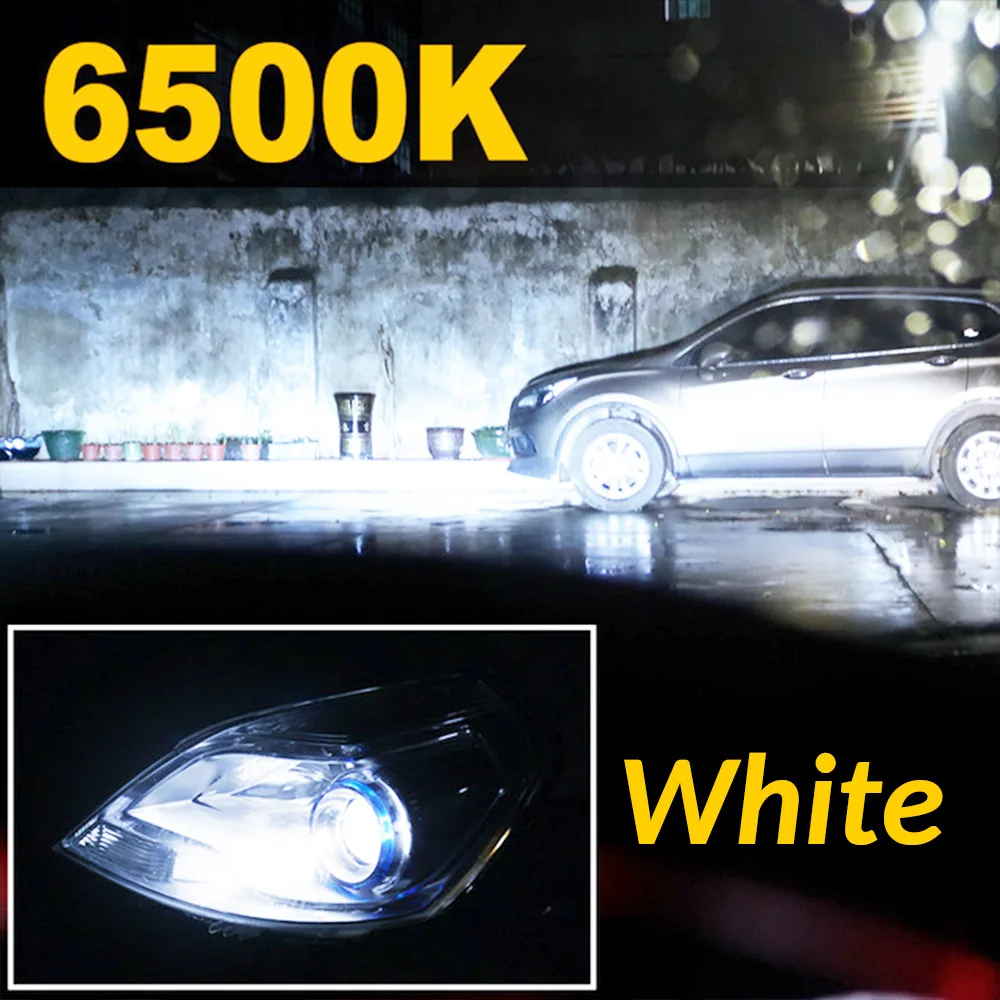 ASLENT 2 шт. C6 лампы Авто H8 H11 H7 H4 H1 9005 9006 H3 светодиодный фары 3000K желтый 6500K белый 8000K 72W