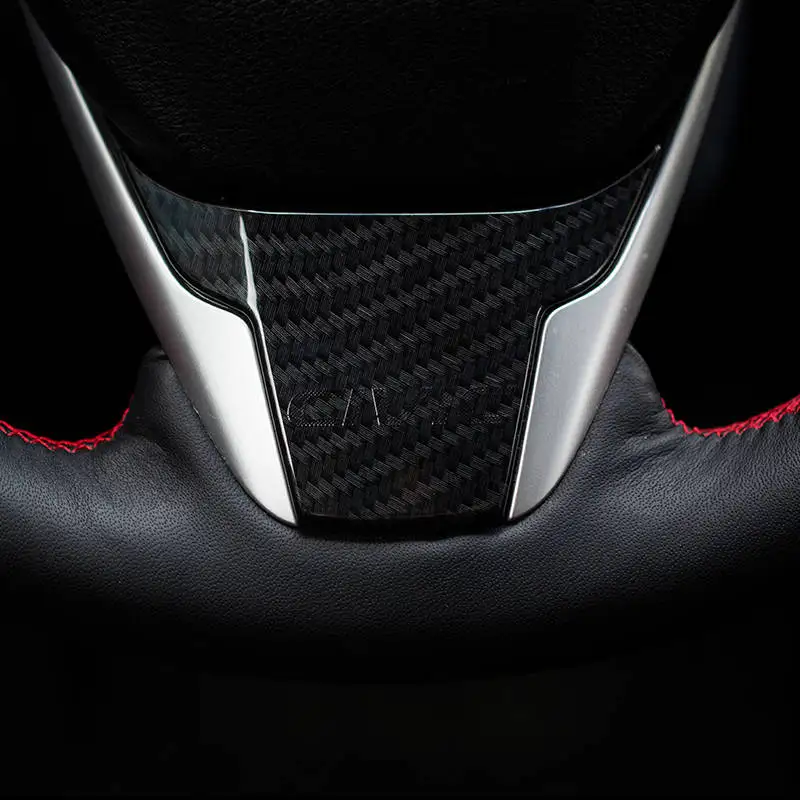 carbon fiber Накладка на руль автомобиля для Honda 10th generation Civic- интерьер ABS углеродное волокно украшения Аксессуары - Название цвета: carbon fiber