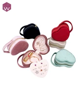 customizable logo small velvet jewellery case organizer travel ring earring necklace luxury heart shape jewelry box