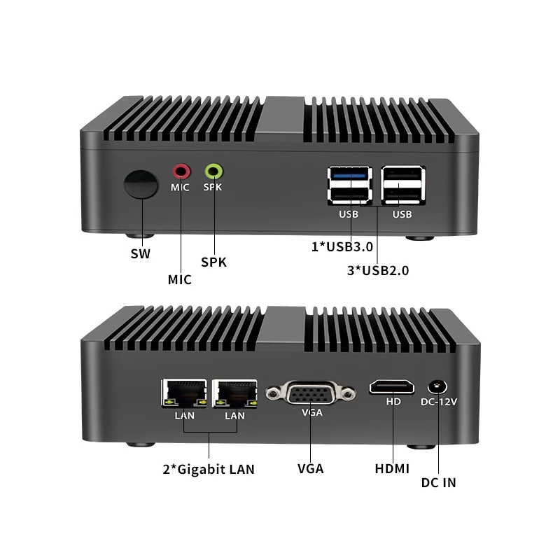 MSECORE J1800/J1900 безвентиляторный мини ПК Windows 10 промышленный компьютер linux 2* Gigabit LAN Intel Celeron четырехъядерный HD 300M WiFi