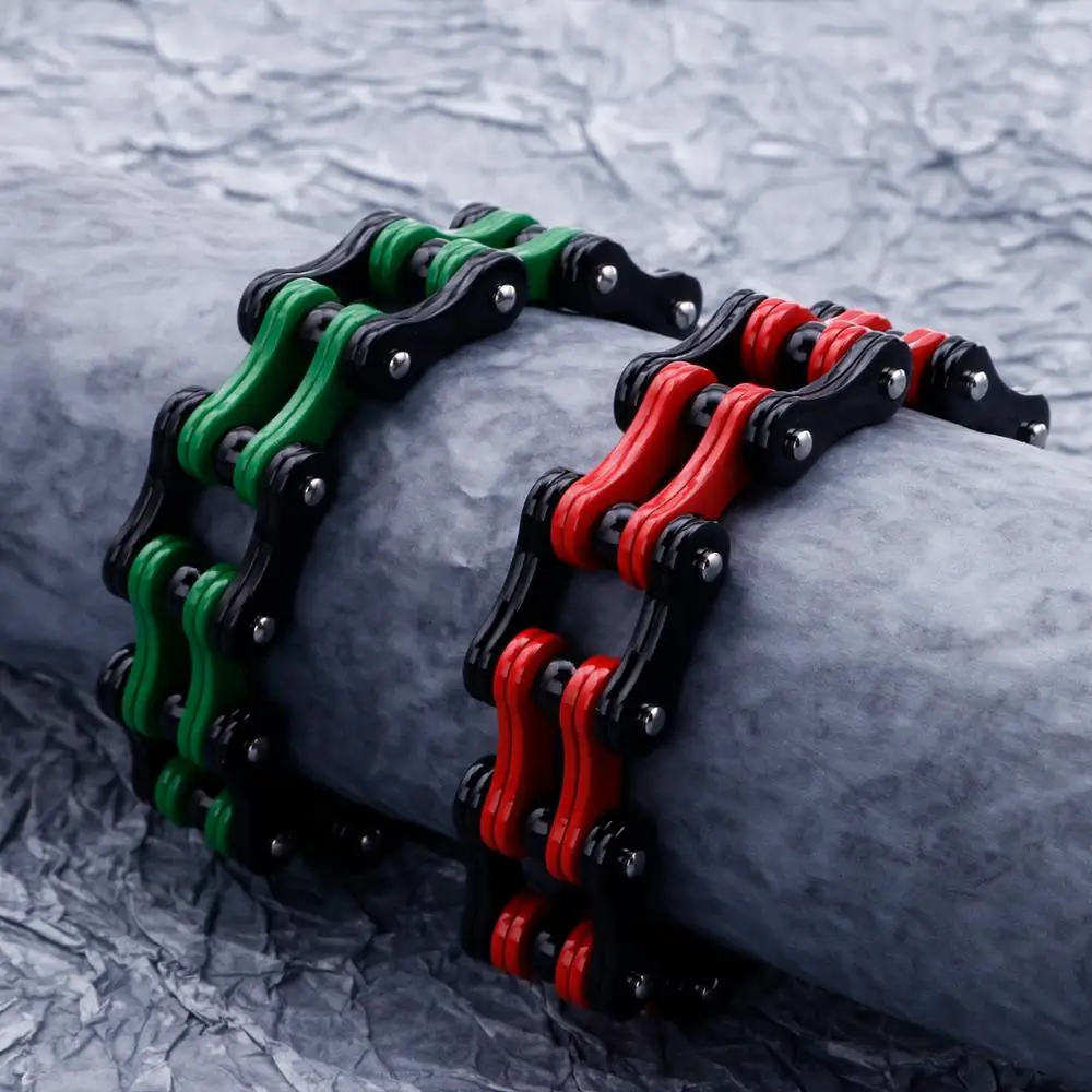 

19mm Bicycle/Motorcycle Link Chain Bracelet for Men 316L Stainless Steel Biker Bracelets Bangles Punk Men's Jewelry Gift 2020