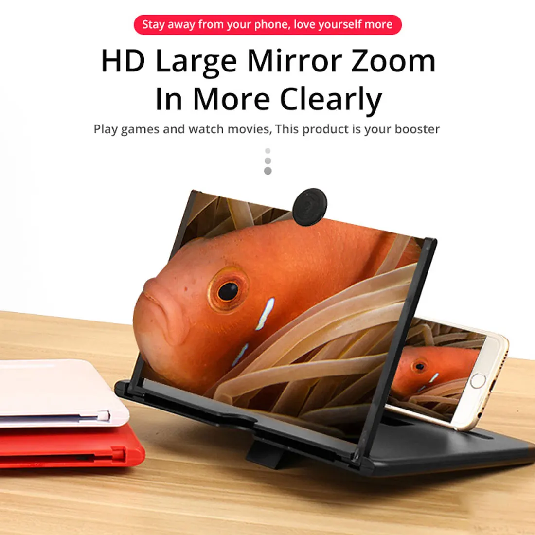 Новый 3D HD видео усилитель Подставка Кронштейн 12 дюймов мобильный увеличитель для